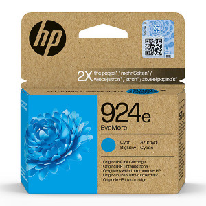 HP originál ink EvoMore 4K0U7NE#CE1, HP 924e, cyan, 800str.