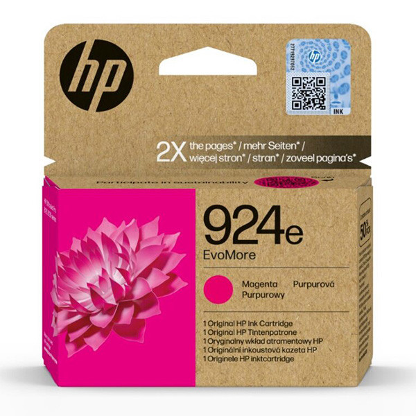 HP original ink EvoMore 4K0U8NE#CE1, HP 924e, magenta, 800str.
