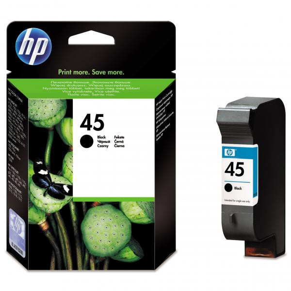 HP original ink 51645AE, HP 45, black, 930str., 42ml, HP DeskJet 850, 970Cxi, 1100, 1200, 1600, 6122, 6127