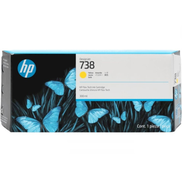 HP original ink 676N1A, HP 738M, yellow, 300ml