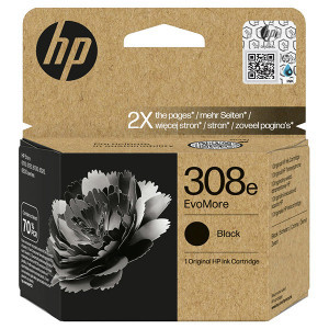 HP original ink EvoMore 7FP22UE, HP 308e, black, 320str.