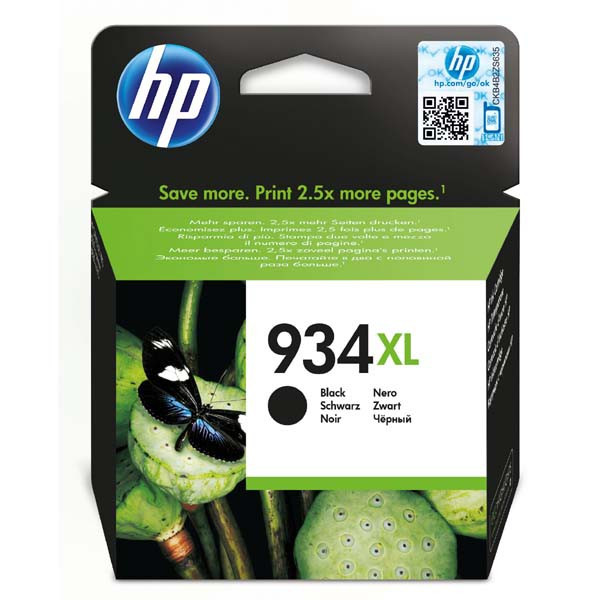 HP original ink C2P23AE, HP 934XL, black, 1000str., 25,5ml, HP Officejet 6812,6815,Officejet Pro 6230,6830,6835
