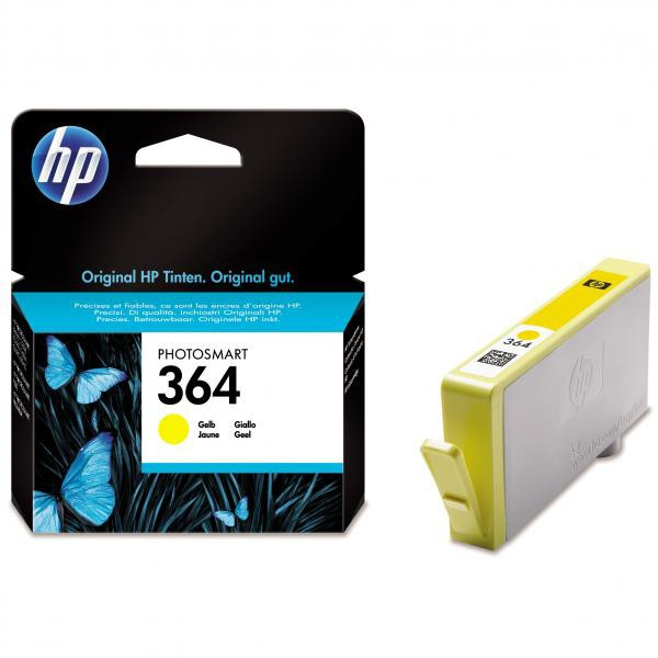 HP original ink CB320EE, HP 364, yellow, blister, 300str., HP Photosmart B8550, C5380, D5460