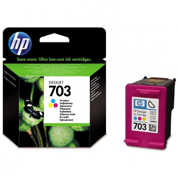 HP original ink CD888AE, HP 703, tricolor, HP Deskjet
