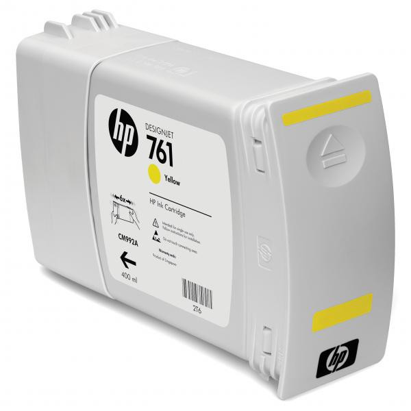 HP original ink CM992A, HP 761, yellow, 400ml