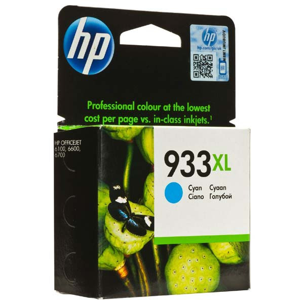 HP original ink CN054AE, HP 933XL, cyan, 825str., HP Officejet 6100, 6600, 6700, 7110, 7610, 7510