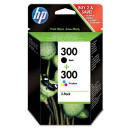 HP originál ink CN637EE, HP 300, black/color, blister, 2 x 200str., 2x4ml