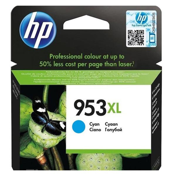 HP original ink F6U16AE, HP 953XL, cyan, 1600str., 20ml, high capacity, HP OfficeJet Pro 8218,8710,8720,8730,8740