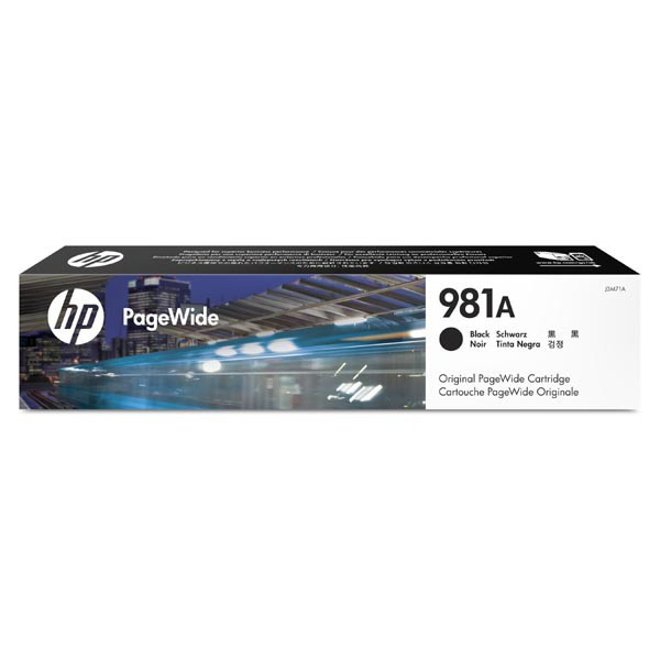 HP original ink J3M71A, HP 981A, black, 6000str., 106ml, HP PageWide Enterprise Color 556, MFP 586