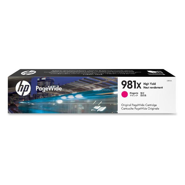 HP original ink L0R10A, HP 981X, magenta, 10000str., 114.5ml, high capacity, HP PageWide MFP E58650, 556, Flow 586