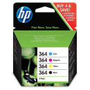 HP originální ink N9J73AE, HP 364 Combo pack, CMYK, 4-pack + paper