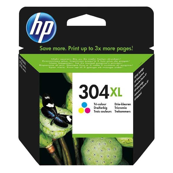 HP original ink N9K07AE, HP 304XL, Tri-color, 300str., 7ml