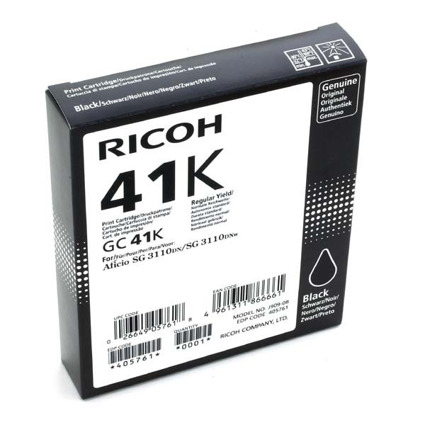 Ricoh original gélová náplň 405761, black, 2500str., GC41HK, Ricoh AFICIO SG 3100, SG 3110DN, 3110DNW