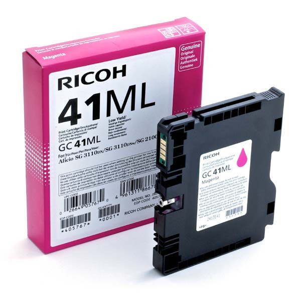 Ricoh original gélová náplň 405767, GC41M, magenta, 600str.