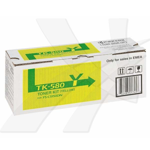 Kyocera original toner TK580Y, 1T02KTANL0, yellow, 2800str.