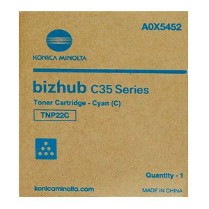 Konica Minolta original toner A0X5452, TNP22C, cyan, 6000str.
