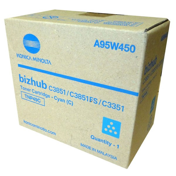 Konica Minolta original toner A95W450, TNP-49C, cyan, 12000str.