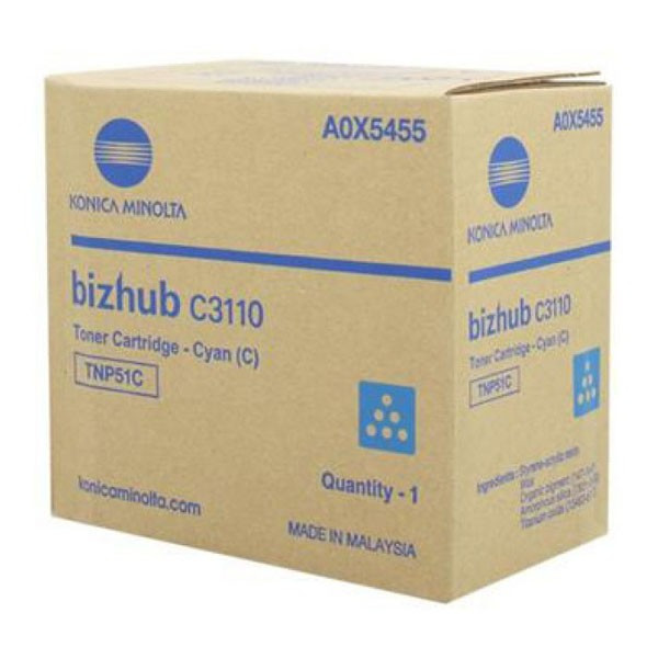 Konica Minolta original toner A0X5455, TNP-51C, cyan, 5000str.