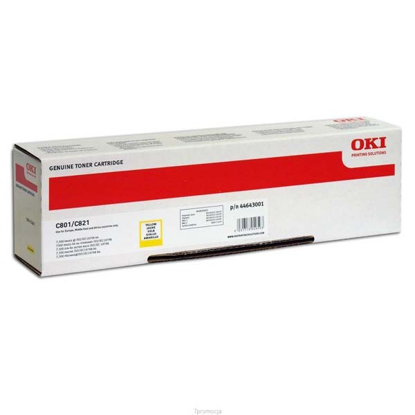 OKI original toner 44643001, yellow, 7300str.