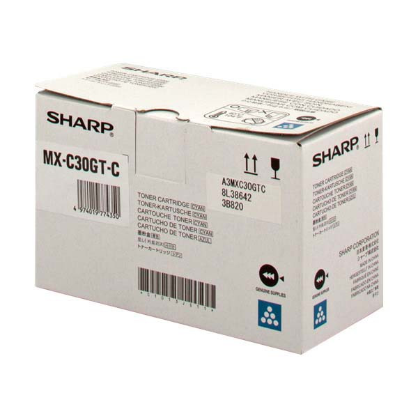 Sharp original toner MX-C30GTC, cyan, 6000str.