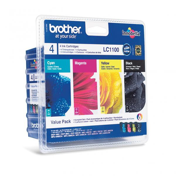 E-shop Brother originál ink LC-1100VALBP, CMYK, 450/3x325str., Brother DCP-385C, 585CW, MFC-490CW, výhodné balenie