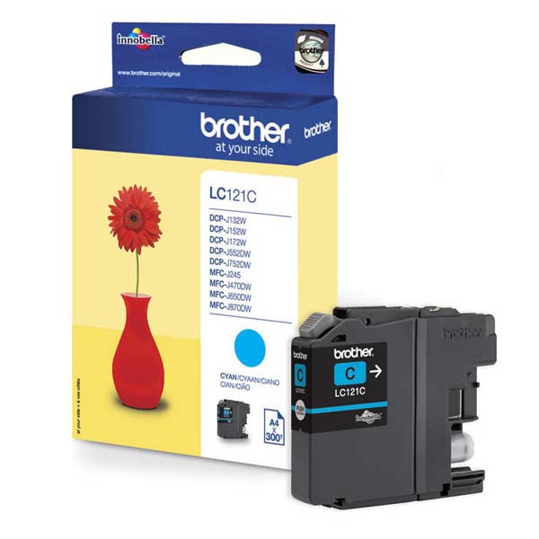 E-shop Brother originál ink LC-121C, cyan, 300str., Brother DCP-J552DW, MFC-J470DW, azurová