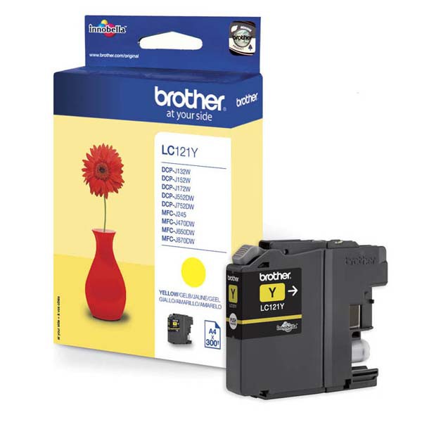 E-shop Brother originál ink LC-121Y, yellow, 300str., Brother DCP-J552DW, MFC-J470DW, žltá