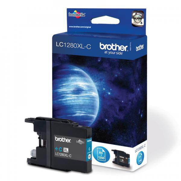 E-shop Brother originál ink LC-1280XLC, cyan, 1200str., high capacity, Brother MFC-J6910DW, azurová