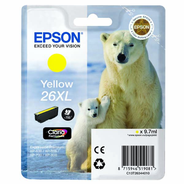 E-shop Epson originál ink C13T26344020, T263440, 26XL, yellow, 9,7ml, žltá