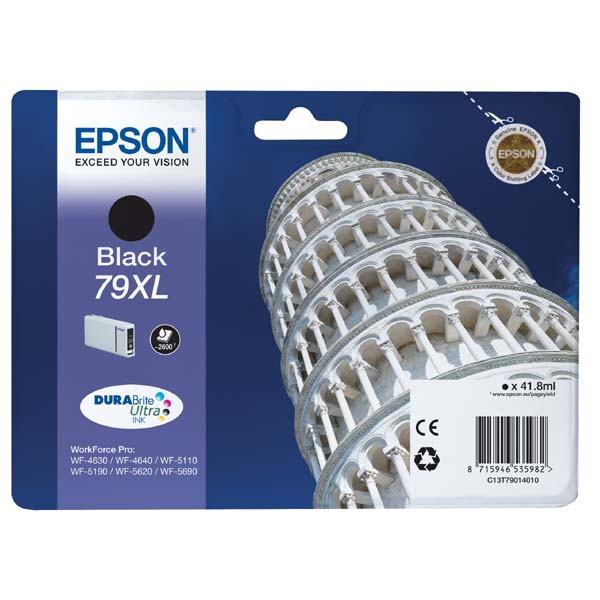 E-shop Epson originál ink C13T79014010, 79XL, XL, black, 2600str., 42ml, 1ks, Epson WorkForce Pro WF-5620DWF, WF-5110DW, WF-5690DWF, čierna