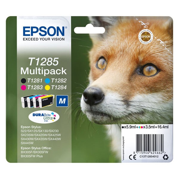 E-shop Epson originál ink C13T12854022, T1285, CMYK, blister, 16,4ml, Epson Stylus S22, SX125, 420W, 425W, Stylus Office BX305