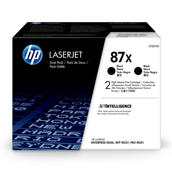 E-shop HP originál toner CF287XD, black, 36000 (2x18000)str., HP 87X, HP LaserJet Enterprise M506dh,dn,n,x, M501n, dual pack, 2x2,7 kg, O, čierna