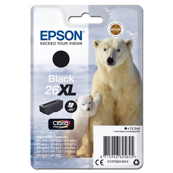 E-shop Epson originál ink C13T26214012, T262140, 26XL, black, 12,2ml, Epson Expression Premium XP-800, XP-700, XP-600, čierna