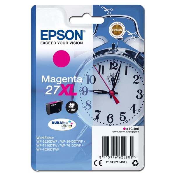 E-shop Epson originál ink C13T27134012, 27XL, magenta, 10,4ml, Epson WF-3620, 3640, 7110, 7610, 7620, purpurová