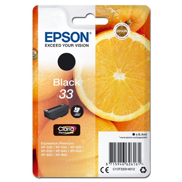 E-shop Epson originál ink C13T33314012, T33, black, 6,4ml, Epson Expression Home a Premium XP-530,630,635,830, čierna