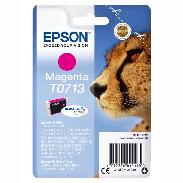 E-shop Epson originál ink C13T07134022, magenta, blister s ochranou, 5,5ml, Epson D78, DX4000, DX4050, DX5000, DX5050, DX6000, DX605, purpurová