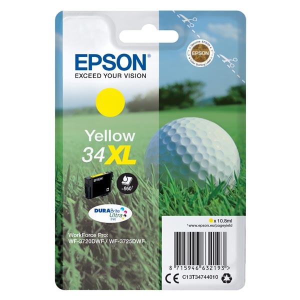 E-shop Epson originál ink C13T34744010, T347440, 34XL, yellow, 10.8ml, Epson WF-3720DWF, 3725DWF, žltá