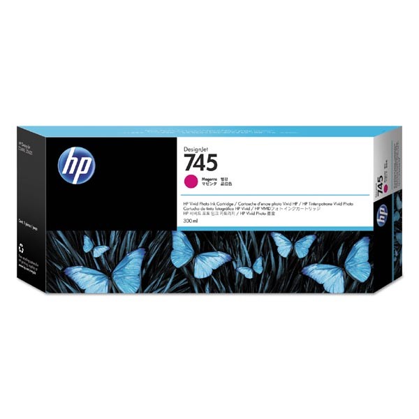 E-shop HP originál ink F9K01A, HP 745, magenta, 300ml, HP DesignJet HD Pro MFP, DesignJet Z2600, Z5600, purpurová