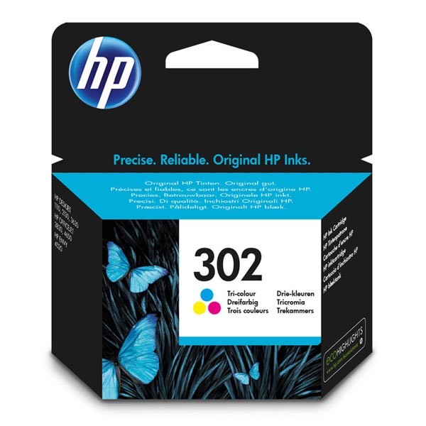 E-shop HP originál ink F6U65AE, HP 302, color, blister, 165/165/165str., 4ml, HP OJ 3830,3834,4650, DJ 2130,3630,1010, Envy 4520, farebná