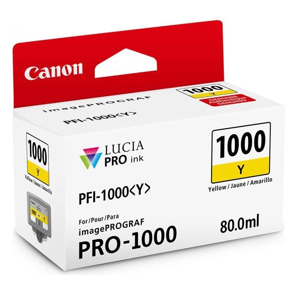 E-shop Canon originál ink 0549C001, yellow, 3365str., 80ml, PFI-1000Y, Canon imagePROGRAF PRO-1000, žltá