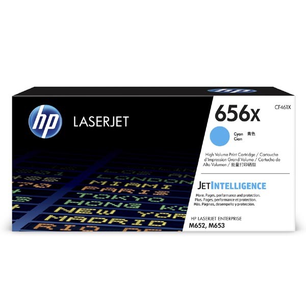 E-shop HP originál toner CF461X, cyan, 22000str., HP 656X, high capacity, HP LaserJet Enterprise M652,652dn,652n,653,653dn,653x, O, azurová