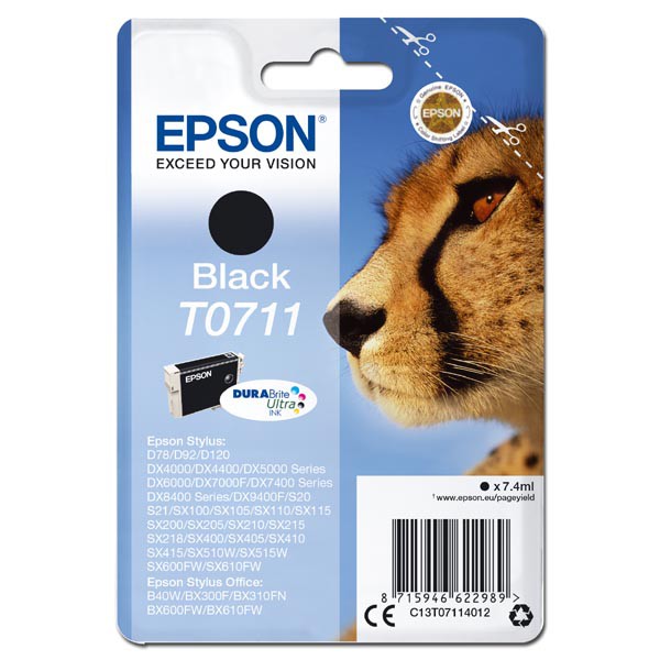 E-shop Epson originál ink C13T07114012, black, 7,4ml, Epson D78, DX4000, DX4050, DX5000, DX5050, DX6000, DX605, čierna