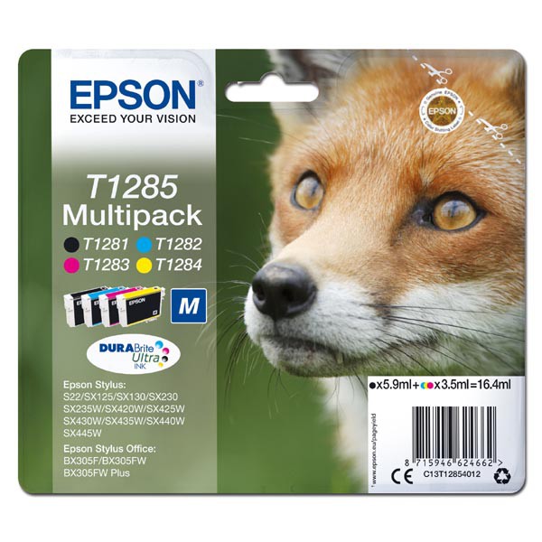 E-shop Epson originál ink C13T12854012, T1285, CMYK, 16,4ml, Epson Stylus S22, SX125, 420W, 425W, Stylus Office BX305