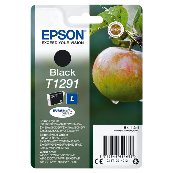 E-shop Epson originál ink C13T12914022, T1291, black, blister, 420str., 11,2ml, Epson Stylus SX420W, 425W, Stylus Office BX305F, 320FW, čierna