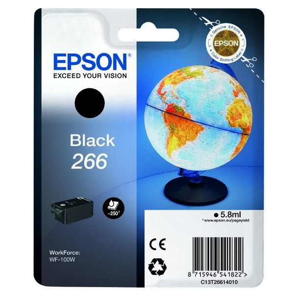 E-shop Epson originál ink C13T26614010, 266, black, 5,8ml, Epson WF-100W, čierna