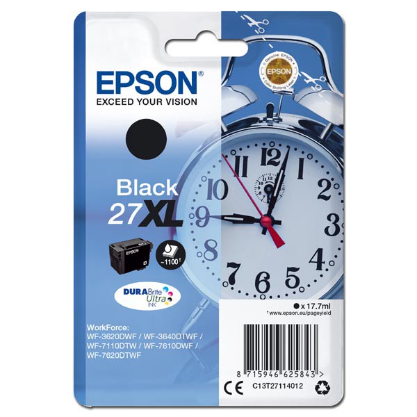 E-shop Epson originál ink C13T27114012, 27XL, black, 17,7ml, Epson WF-3620, 3640, 7110, 7610, 7620, čierna