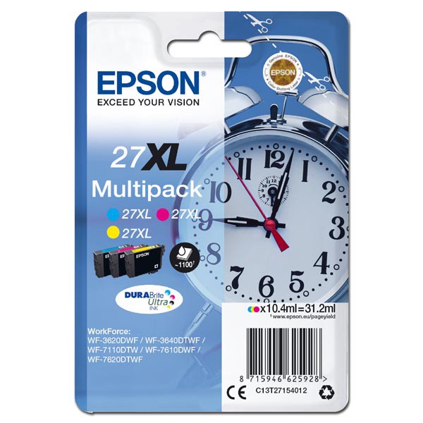 E-shop Epson originál ink C13T27154012, 27XL, color, 3x10,4ml, Epson WF-3620, 3640, 7110, 7610, 7620, farebná