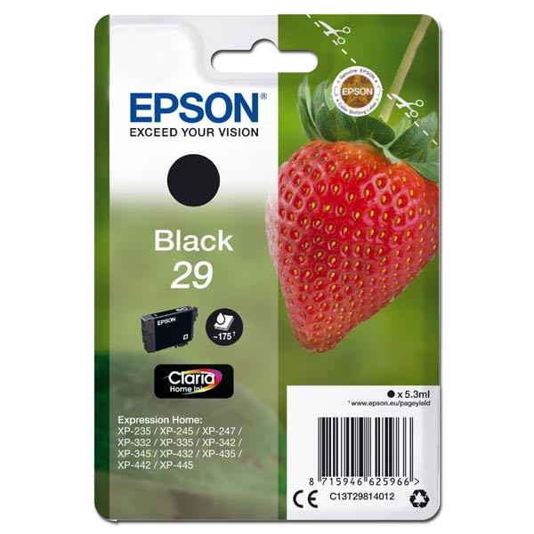 E-shop Epson originál ink C13T29814012, T29, black, 5,3ml, Epson Expression Home XP-235,XP-332,XP-335,XP-432,XP-435, čierna