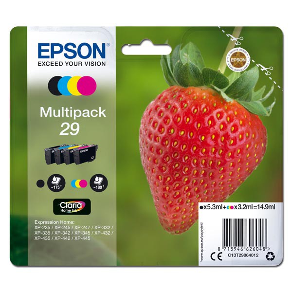 E-shop Epson originál ink C13T29864012, T29, CMYK, 5,3/3x3,2ml, Epson Expression Home XP-235,XP-332,XP-335,XP-432,XP-435