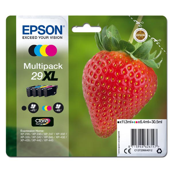 Epson originál ink C13T29964012, T29XL, CMYK, 11,3/3x6,4ml, Epson Expression Home XP-235,XP-332,XP-335,XP-432,XP-435